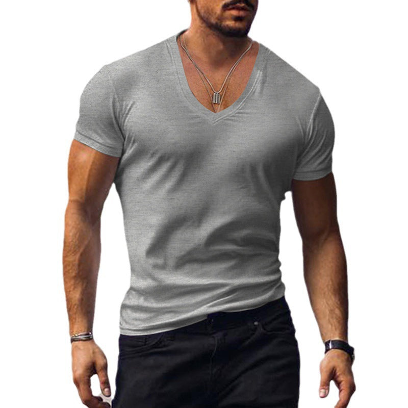 Herren lässiges V-Ausschnitt T-Shirt EB