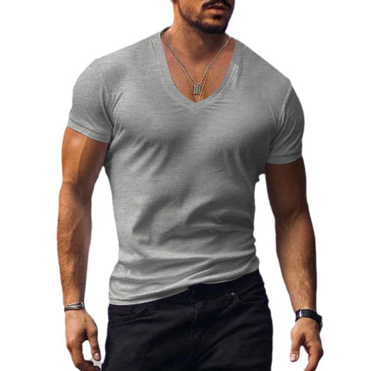 Herren lässiges V-Ausschnitt T-Shirt EB