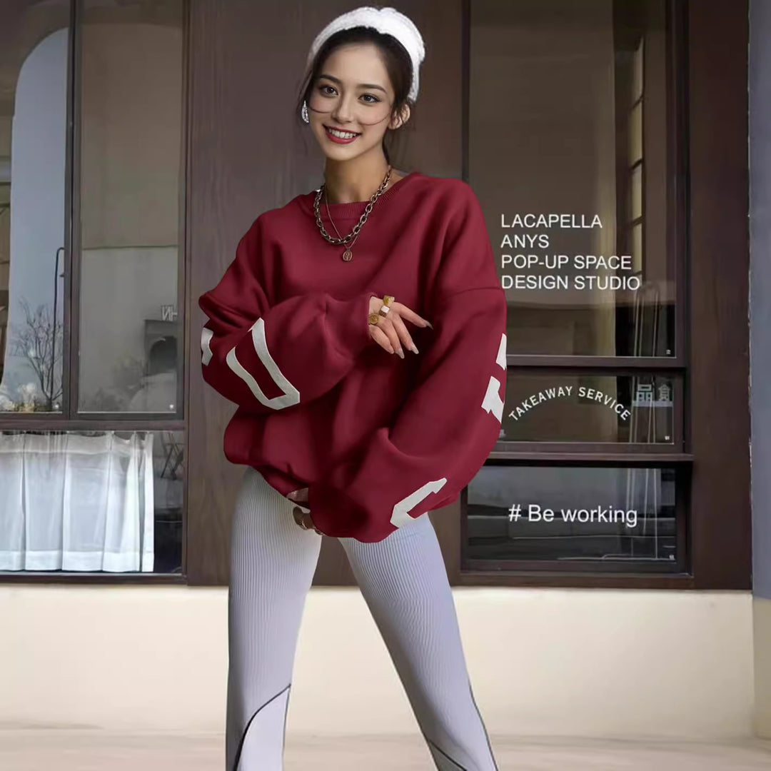 Damen Oversized Sweatshirt mit grafischen Akzenten EB