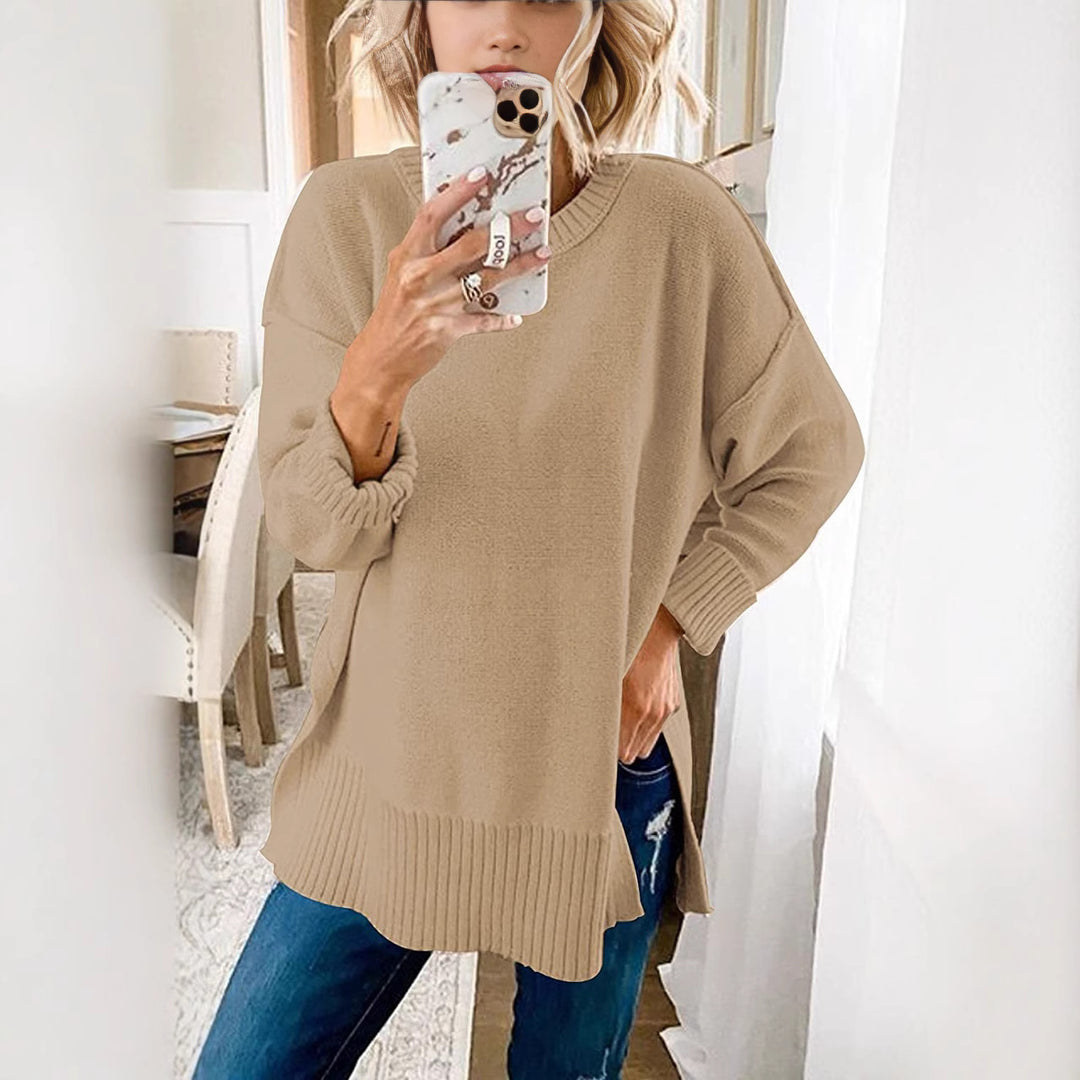 Damen Lässiger Pullover mit strukturierter Oberfläche und längerem Schnitt EB