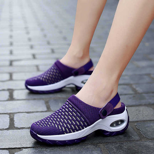 Damen Atmungsaktive Clogs mit elastischem Komfort und rutschfester Sohle EB