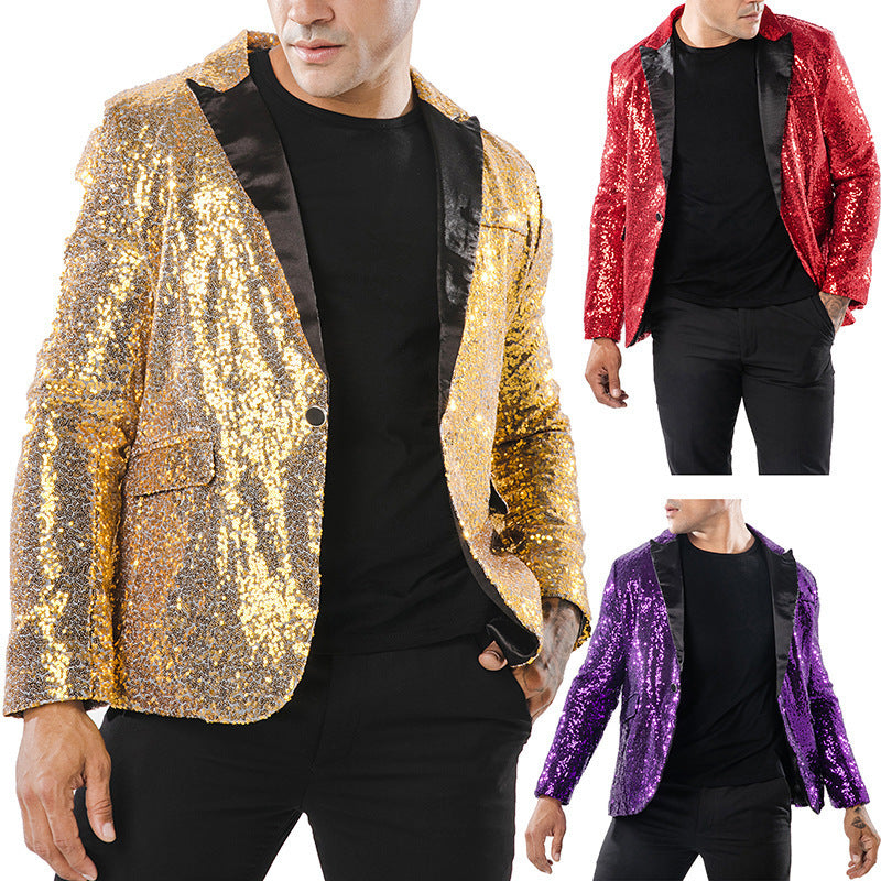 Herren Glitzernder Festtagsblazer mit elegantem Schnitt EB