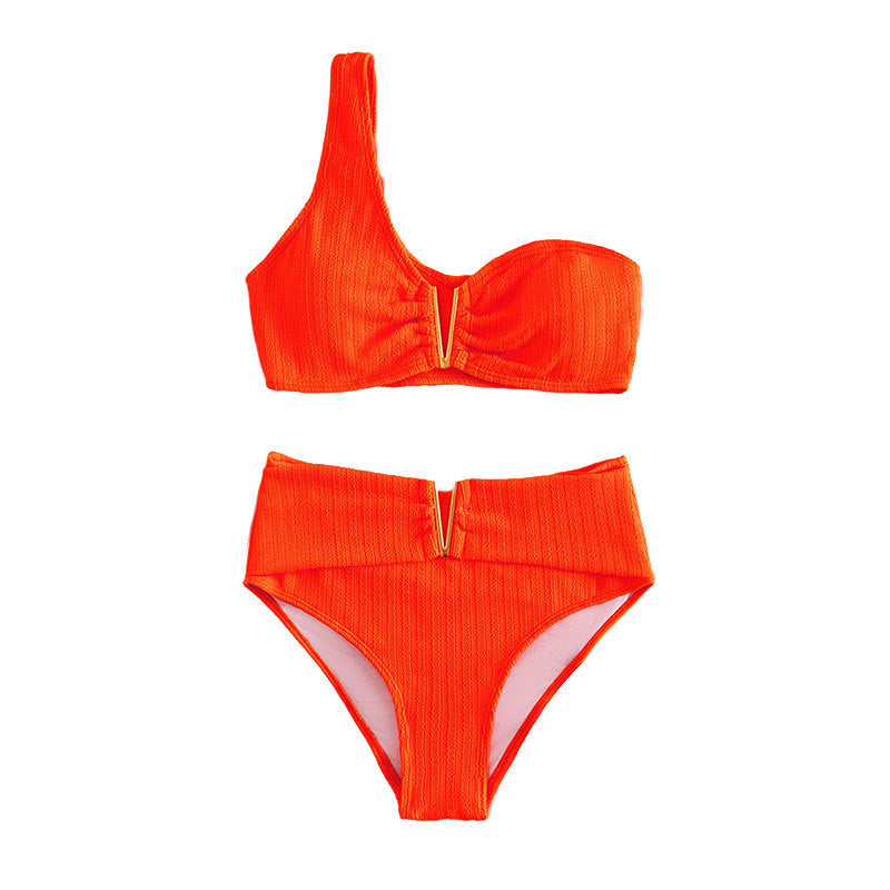 Damen Bikini-Set mit komfortablem hoch taillierten Höschen und modischem Clip EB