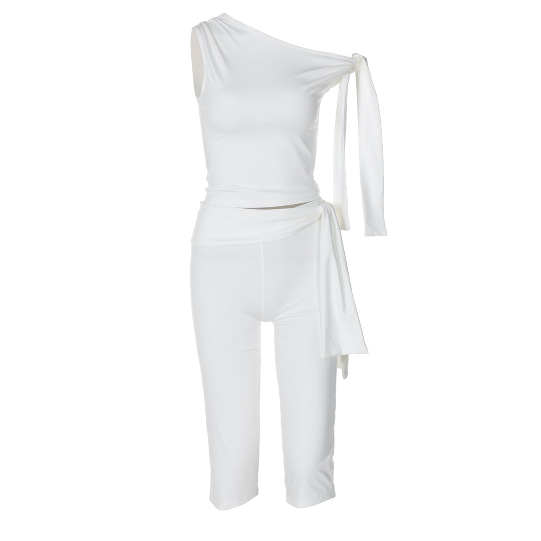 Damen Einseitiger Jumpsuit mit exklusiven Drapierungen EB