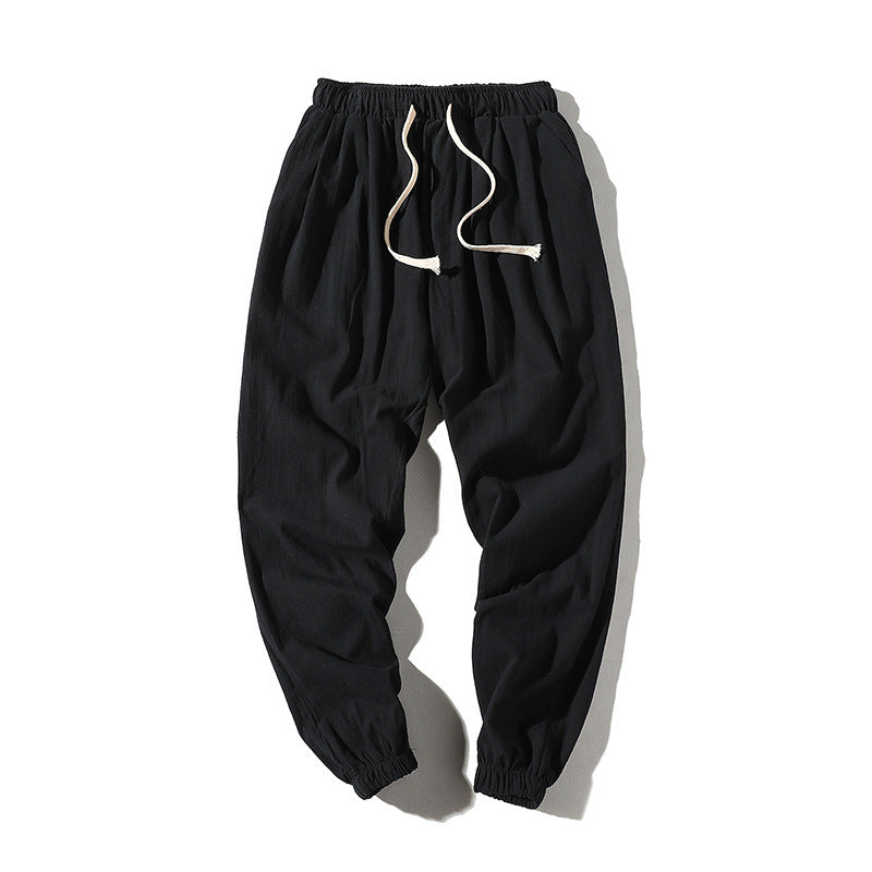 Herren nan lockere Jogginghose mit elastischem Bund, Kordelzug, Seitentaschen und elastischen Bündchen EB