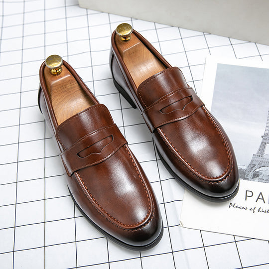 Herren klassische Tassel-Lederloafer mit Mokassinnaht, gepolsterter Komfortinnensohle und rutschfester Gummilaufsohle EB