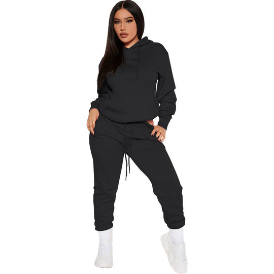 Damen nan zweiteiliges Lounge-Set mit Kapuzenpullover und High-Waist Jogginghose aus weichem French Terry EB
