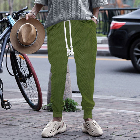 Herren nan Thermo-Zopfstrick-Jogginghose mit breitem Rippenbund und dekorativer Kordel EB