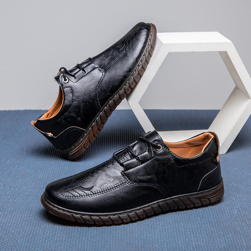Herren Legere-Lederfreizeitschuhe mit rutschfester Sohle EB