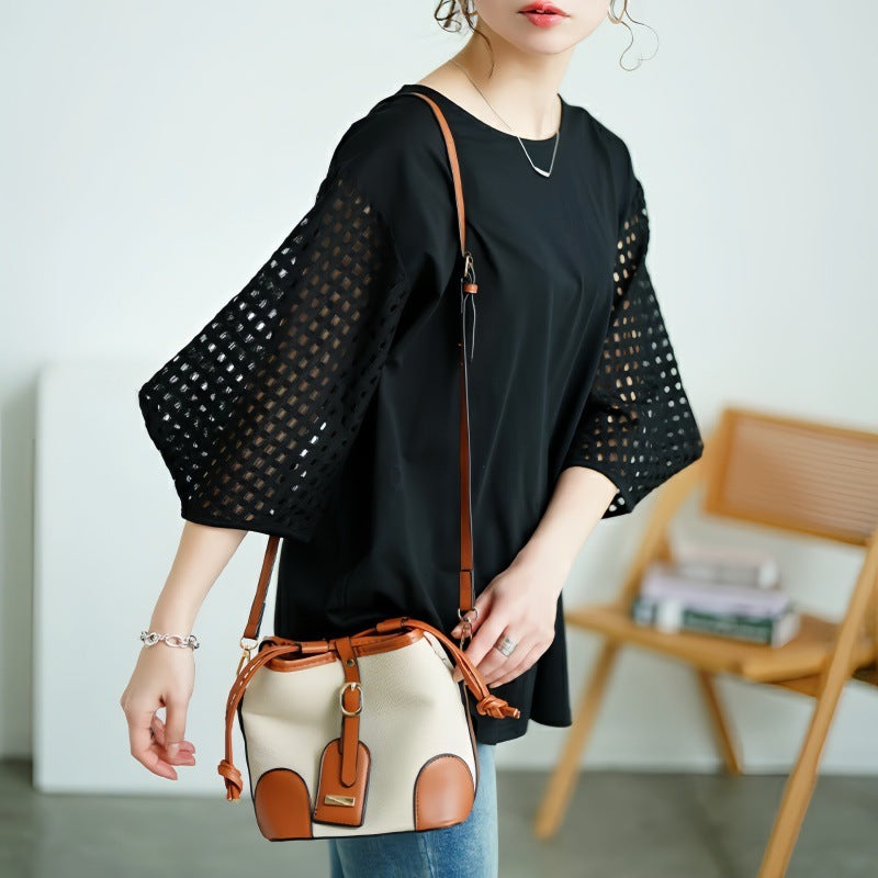 Damen stilvolles Oberteil mit strukturiertem Sleeve EB