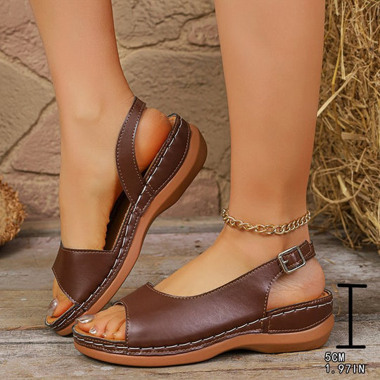 Damen Komfortable Freizeitsandalen mit verstellbarem Riemendesign und anatomischem Fußbett EB