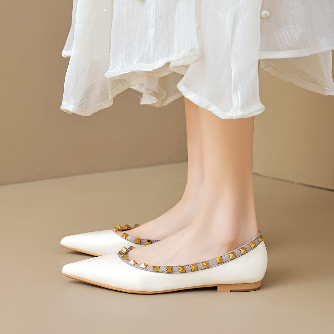 Damen spitze Ballerinas mit stylishen Nietenapplikationen EB