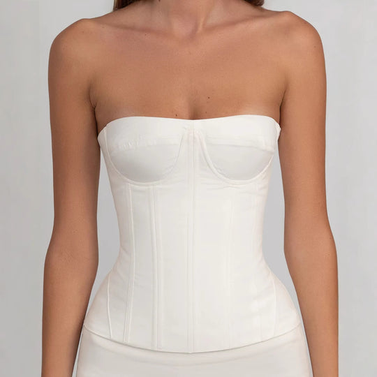 Damen figurbetontes Korsettkleid mit Rüschensaum EB