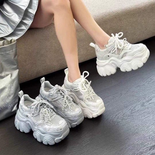 Damen Modische Chunky Sneakers mit atmungsaktiver Mesh-Oberfläche und dämpfender Sohle EB