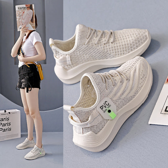 Damen Sportliche Sneakers mit atmungsaktivem Obermaterial und stabiler Sohle EB
