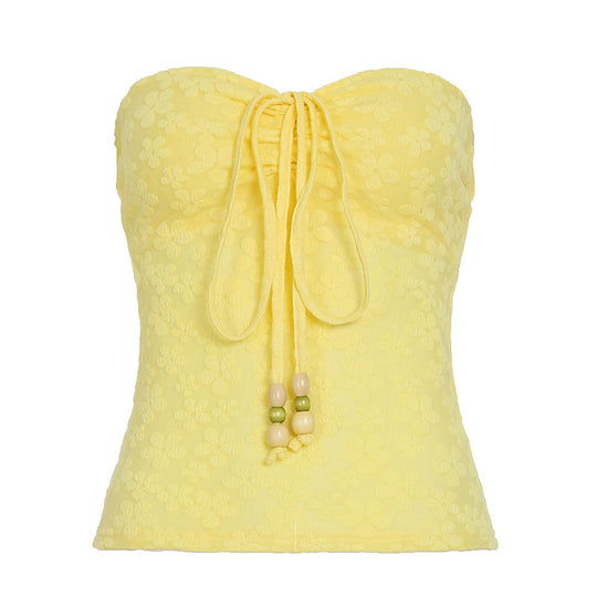 Damen Bandeau-Oberteil mit floralem Muster und geflochtenem Detail EB