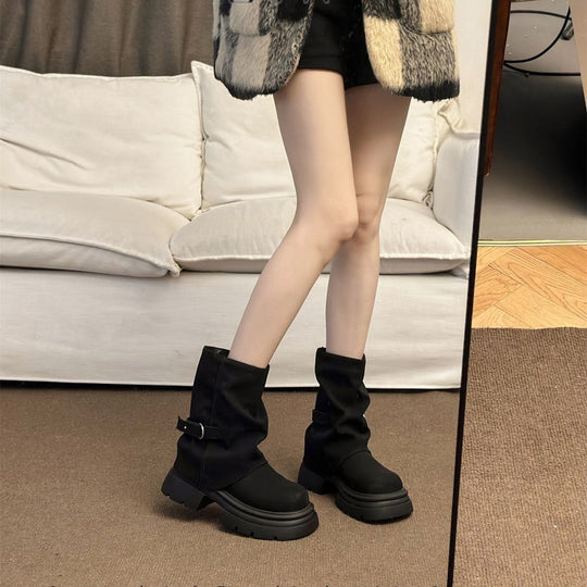 Damen Winterstiefel mit modischem Design und robuster Sohle EB