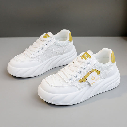 Damen modische Chunky Sneakers mit elegante Oberflächenstruktur EB