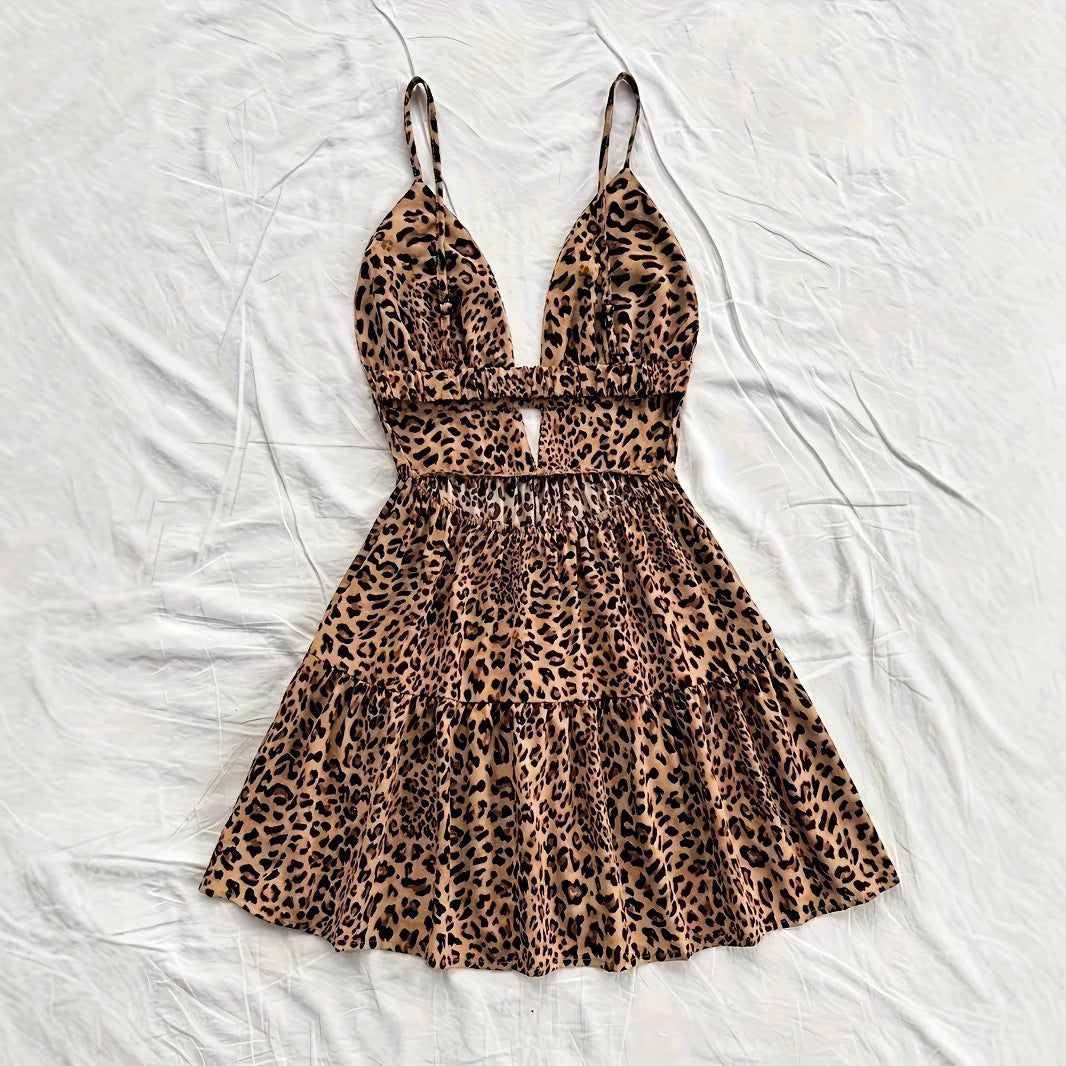 Damen Neckholder Sommerkleid mit floralem Muster und Rüschendetails EB