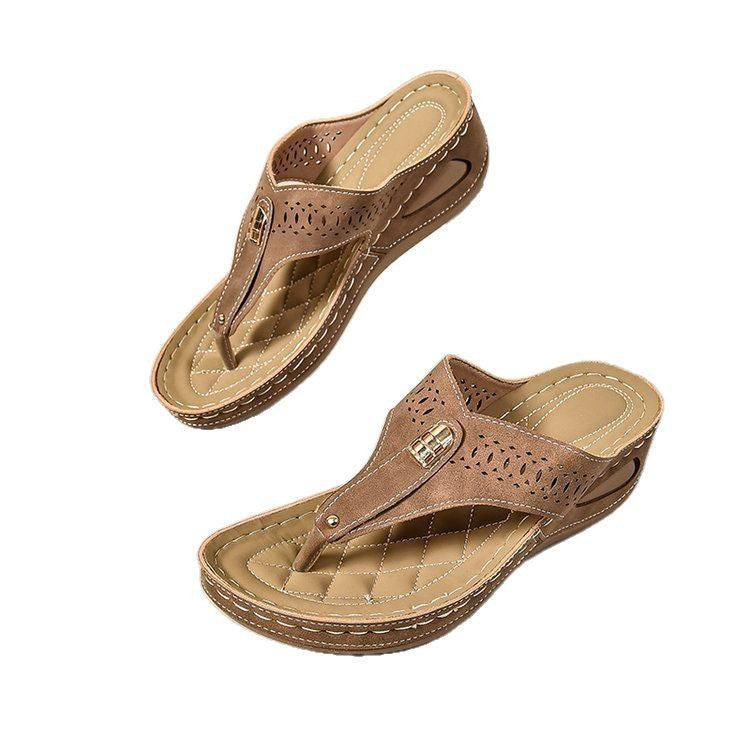 Damen Komfortable Zehentrenner-Sandalen mit anatomischem Fußbett EB