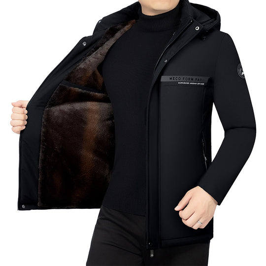 Herren Wattierte Stehkragenjacke mit wasserabweisender Oberfläche und Reißverschlusstaschen EB
