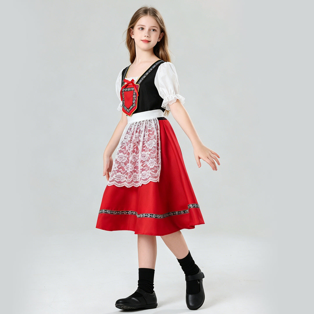 Mädchen Dirndl Kostüm mit Spitzeneinsatz EB