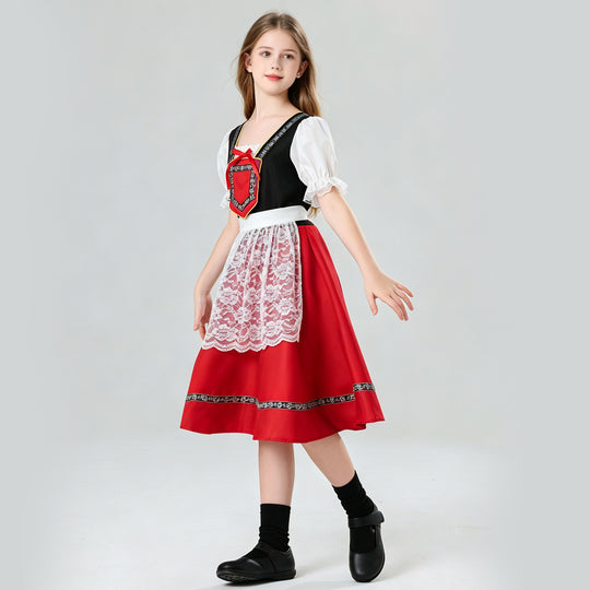 Mädchen Dirndl Kostüm mit Spitzeneinsatz EB