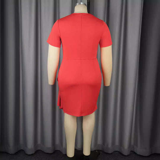 Damen figurbetontes Kleid mit asymmetrischem Drapierungsdetail EB