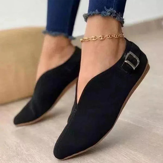 Damen Mokassin-Schuhe mit dekorativen Schnallen und bequemer Passform EB