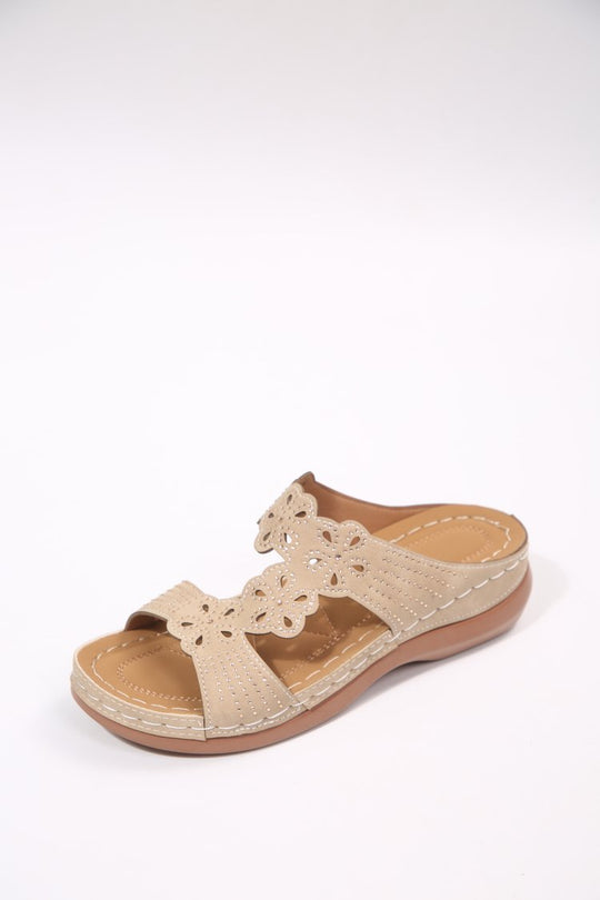 Damen Clogs mit floralen Ausschnitten und ergonomischem Fußbett EB