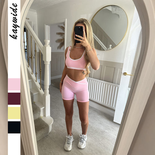 Damen Sportliches Oberteil und Shorts Set EB