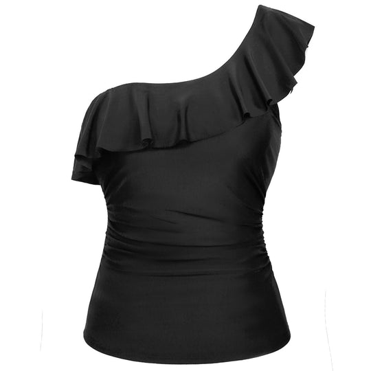 Damen Einseitiges Badeoberteil mit voluminösem Rüschendesign EB