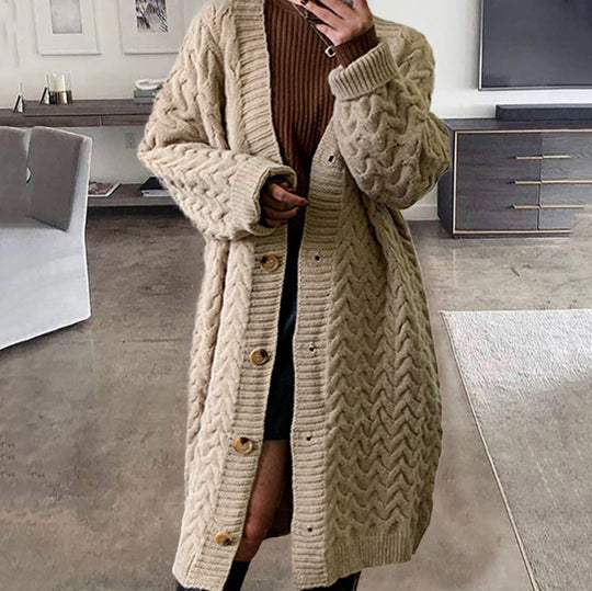 Damen Strickjacke mit strukturierter Oberfläche und Knöpfen EB