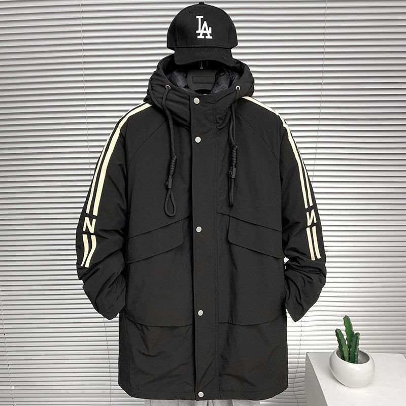 Herren modische Winterjacke mit praktischen Taschen und hohem Kragen EB