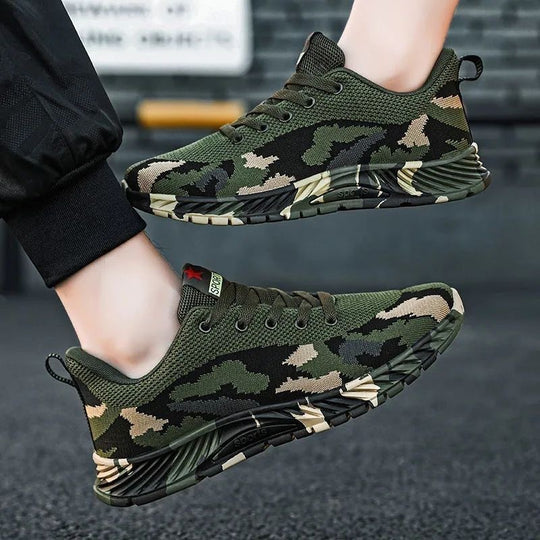 Damen Sportliche Sneakers mit Camouflage-Design und komfortabler Dämpfung EB