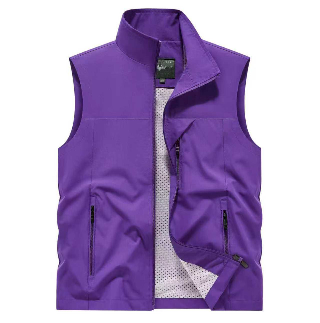 Herren Atmungsaktive Softshell-Outdoorweste mit Mesh‑Innenfutter und Reißverschlusstaschen EB