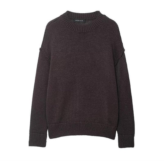 Damen lässiger Strickpullover mit weitem Schnitt und Oversized-Style EB