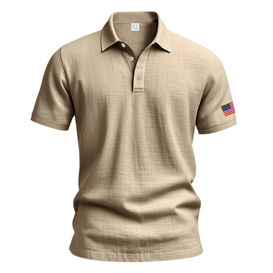 Herren Poloshirt mit strukturiertem Design und Kontrastknopf EB