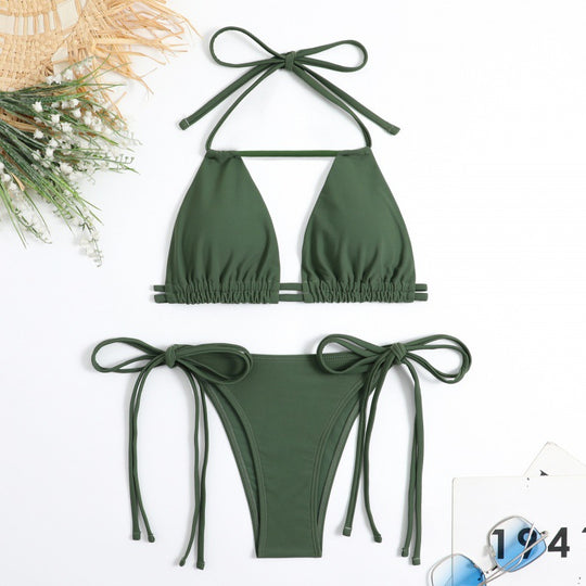 Damen Triangel-Bikini mit flexiblen Bindebändern und modischem Schnitt EB