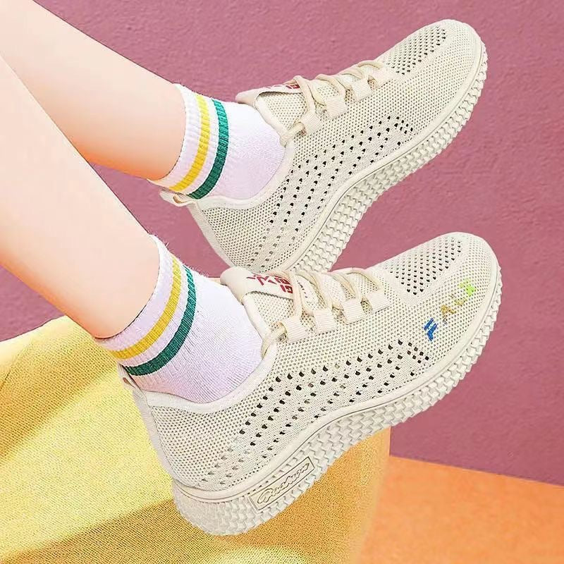 Damen atmungsaktive Freizeitsneaker mit perforiertem Obermaterial EB