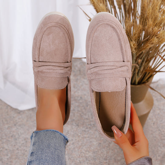 Damen Mokassins mit weichem Kunstleder und elastischem Riemendesign EB