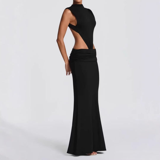 Damen Langes Maxi-Kleid mit raffinierten Cut-Outs und Raffung EB