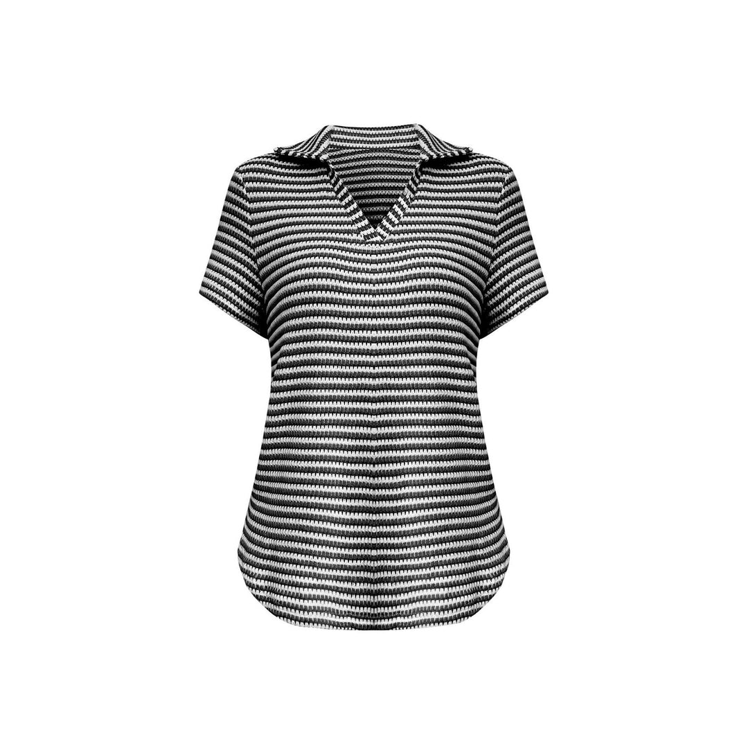 Damen Polo-Shirt im strukturierten Design mit modernem V-Ausschnitt EB