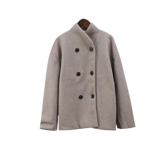 Damen Oversized Wolljacke im modernen Stil EB
