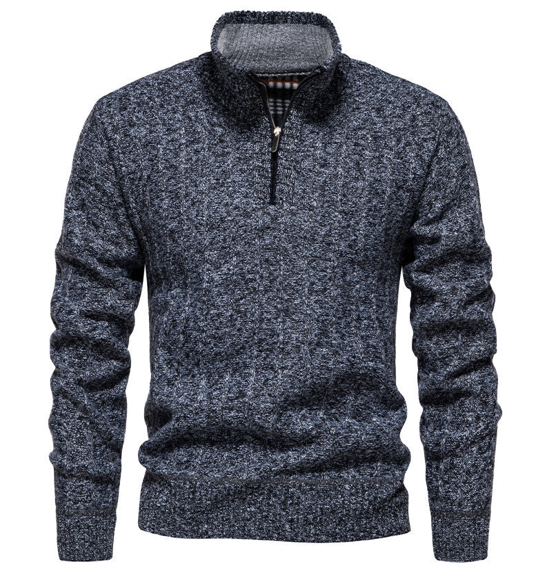 Herren Pullover mit Stehkragen und Zipper EB