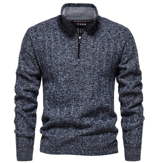 Herren Pullover mit Stehkragen und Zipper EB