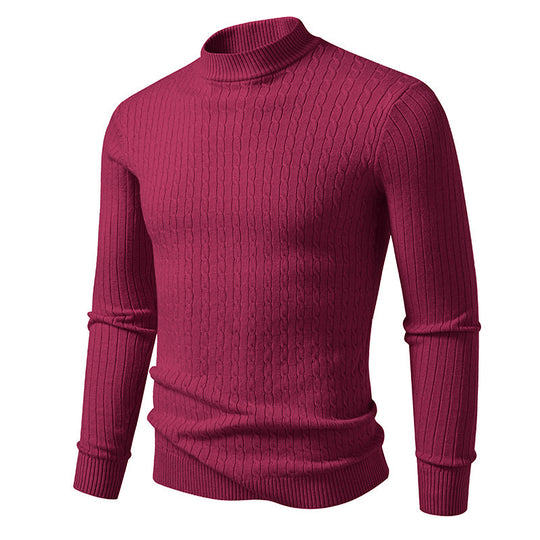 Herren Rollkragenpullover mit strukturiertem Zopfmuster und bequemem Schnitt EB