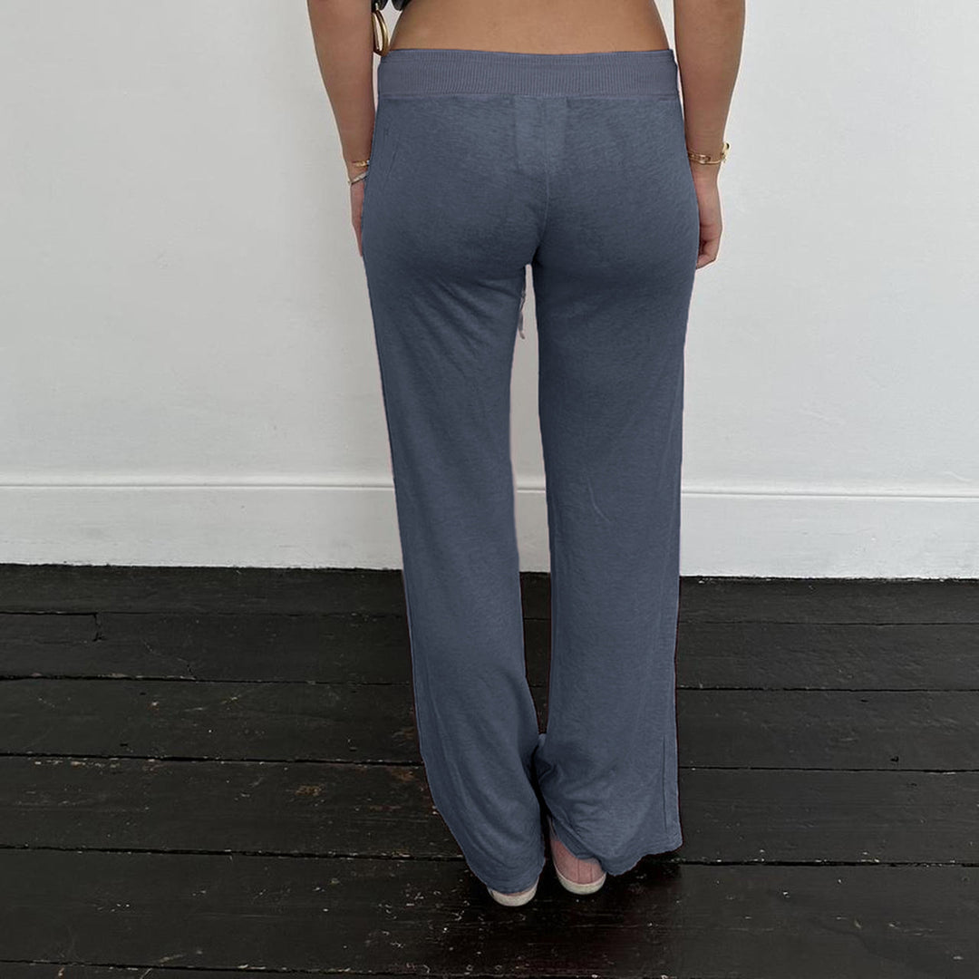 Damen Flared Jogginghose mit farblich abgesetztem Bund und modischem Schriftzug EB