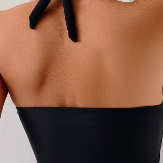 Damen hochmodernes Tankini-Set mit Wickeloberteil und stylischen Badeshorts EB
