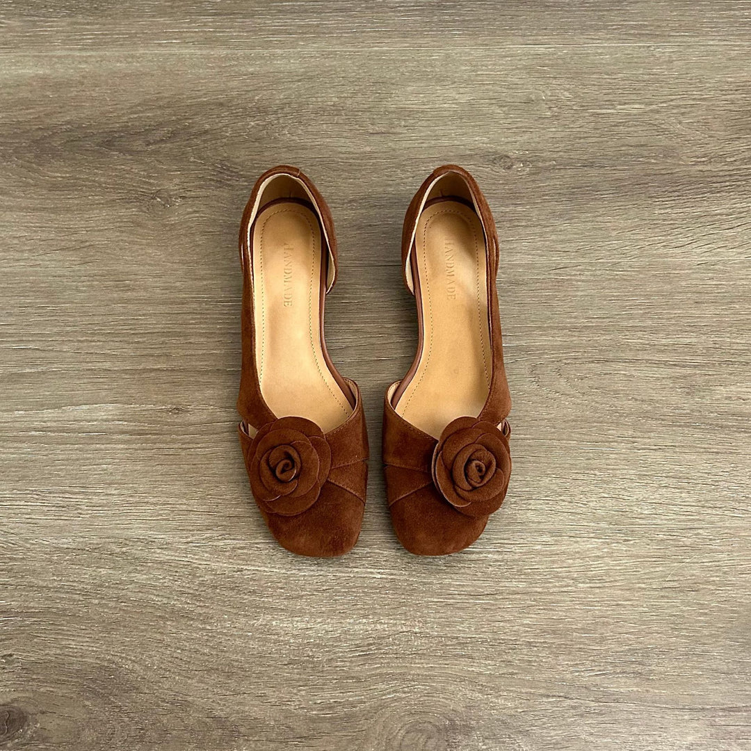 Damen Ballerina-Schuhe mit eleganter Blumendekoration und geschmackvollem Design EB